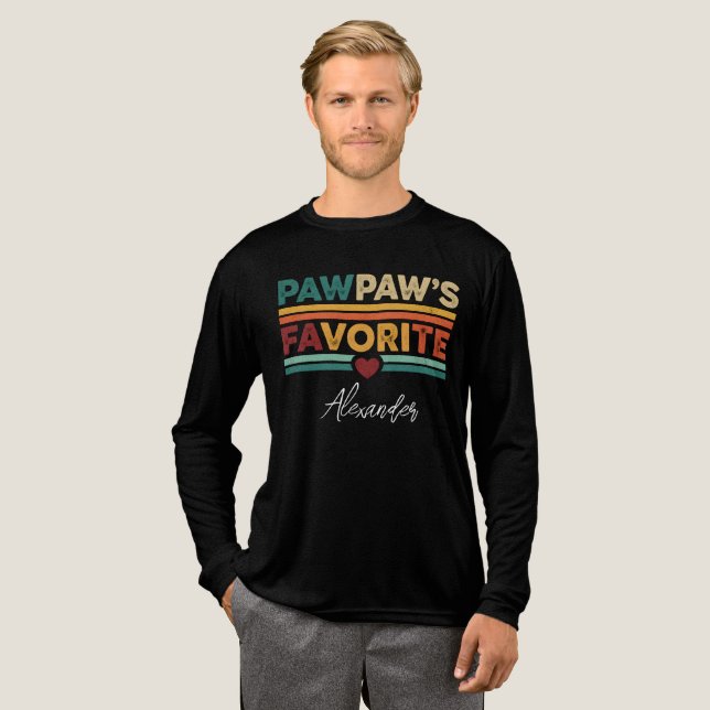 Pawpaws favoritretroenkla moderna skriptnamn t shirt (Hel framsida)