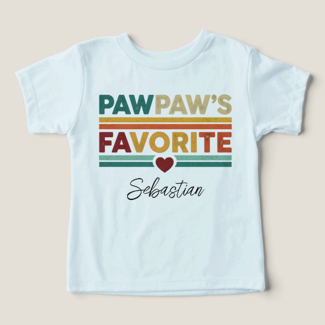 Pawpaws favoritretroenkla moderna skriptnamn t shirt (Design Framsida)