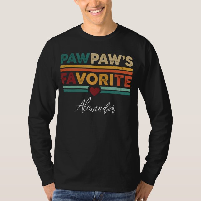 Pawpaws favoritretroenkla moderna skriptnamn t shirt (Framsida)
