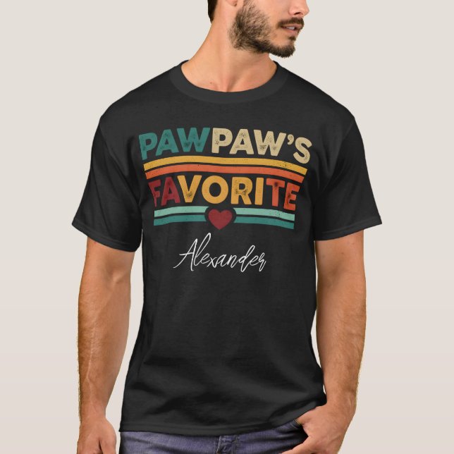 Pawpaws favoritretroenkla moderna skriptnamn t shirt (Framsida)
