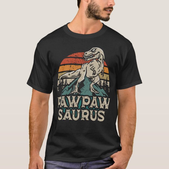 Pawpawsaurus Dinosaur Grandpa Saurus Fars dag T Shirt (Framsida)