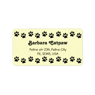 Pawprint anpassningsbar adress labourskrift Paw pr Adressetikett