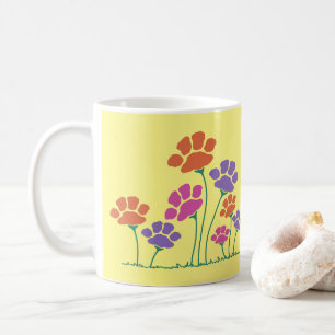 Pawprint-Blomsterträdgård Kaffemugg