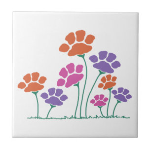 Pawprint-Blomsterträdgård Kakelplatta