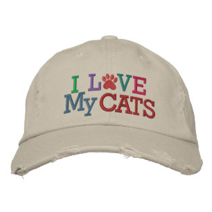Pawprint Cap - Kärlek My CATS! av SRF Broderad Keps
