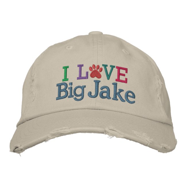 Pawprint Cap - Kärlek My Hund ! av SRF Broderad Keps (Framsida)