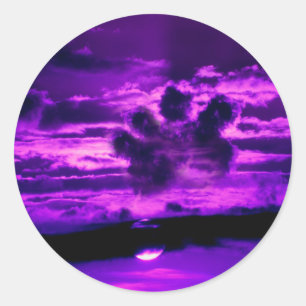 Pawprint Cloud till minne av ett sällskapsdjur Runt Klistermärke
