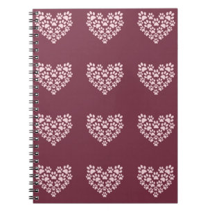 Pawprint Heart Anteckningsbok
