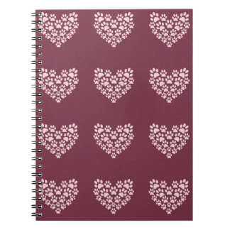 Pawprint Heart Anteckningsbok