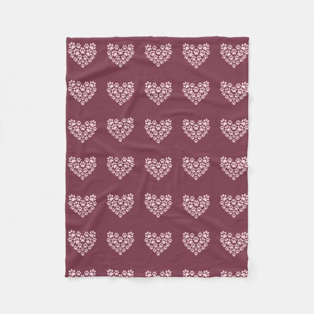 Pawprint Heart Fleecefilt (Framsidan)
