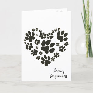 Pawprint Heart for Pet Loss Loss Kort