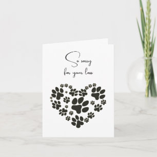 Pawprint Heart for Pet Loss Loss Sympathy Kort