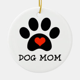 Pawprint hundmamma julgransprydnad keramik