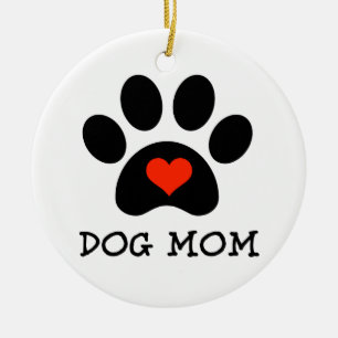 Pawprint hundmamma julgransprydnad keramik