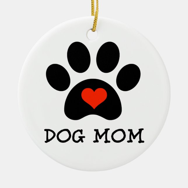 Pawprint hundmamma julgransprydnad keramik (Framsidan)