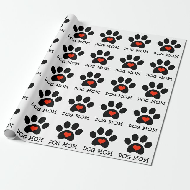 Pawprint hundmamma presentpapper (Utrullad)