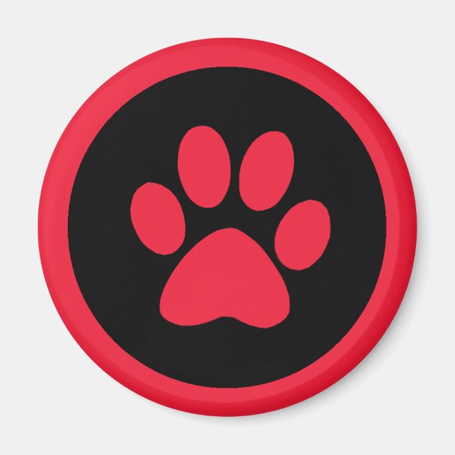 Pawprint Magnet in Red and Black (Framsidan)