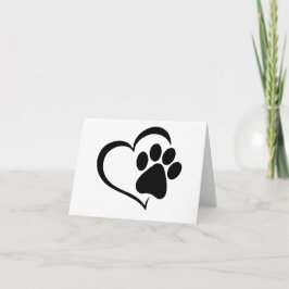 PawPrint med Heart Design BLANK-kort Kort