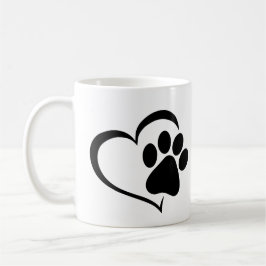 PawPrint med hjärtdesign Kaffemugg