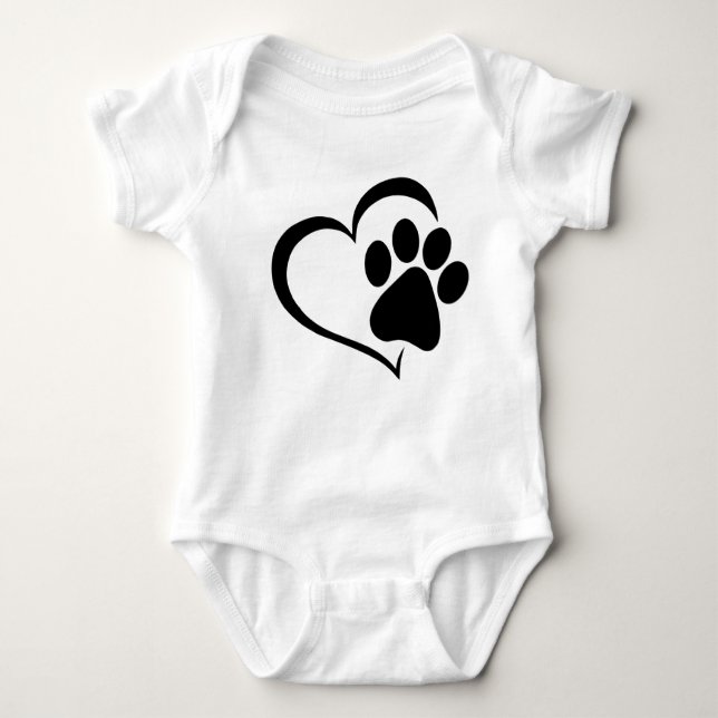 PawPrint med hjärtdesign T Shirt (Framsida)