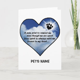 Pawprint Memorial-Dikt Kort