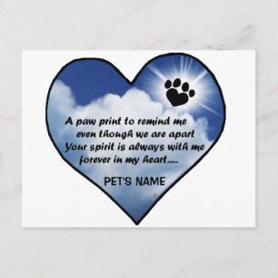 Pawprint Memorial-Dikt Vykort