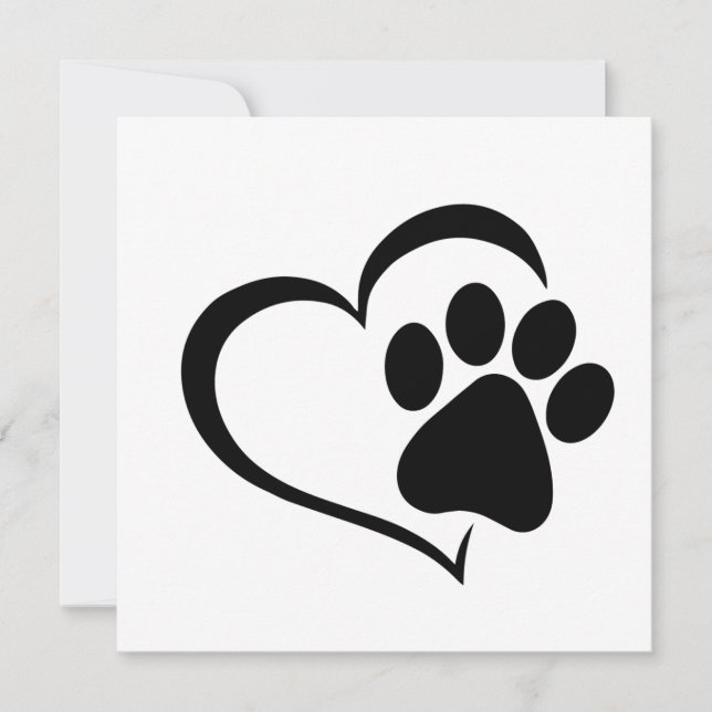 PawPrint och Hjärtdesign Inbjudningar (Framsida)