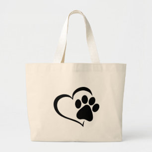 PawPrint och Hjärtdesign Jumbo Tygkasse