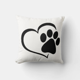 PawPrint och Hjärtdesign Kudde
