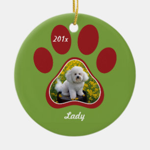 Pawprint Personlig Pet Ornamet Julgransprydnad Keramik