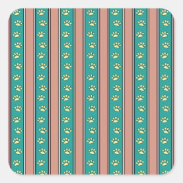 Pawprint Rand Fyrkantigt Klistermärke