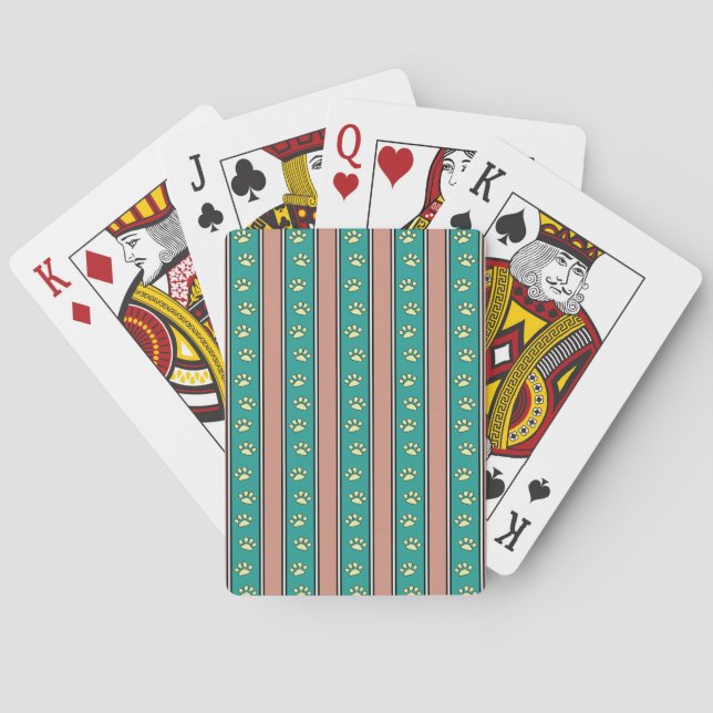 Pawprint Ränder Casinokort (Baksidan)