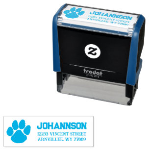 Pawprint Returadress Self Inking Rubber Frimärke Självfärgande Stämpel
