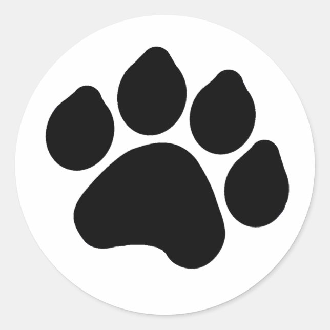 Pawprint Sticker Runt Klistermärke (Framsida)