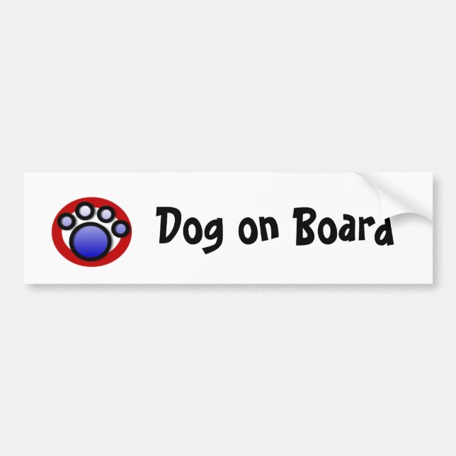 pawprintlogo hund ombord bildekal (Framsidan)