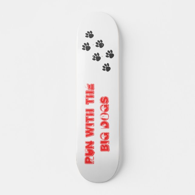 PawPrintTrail springa med de STORA hundarna Old School Skateboard Bräda 18 Cm (Framsida)