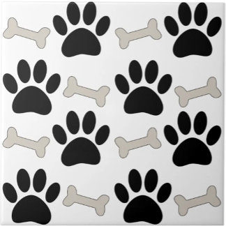 Paws And Bones Seamless Pattern Custom Kakelplatta
