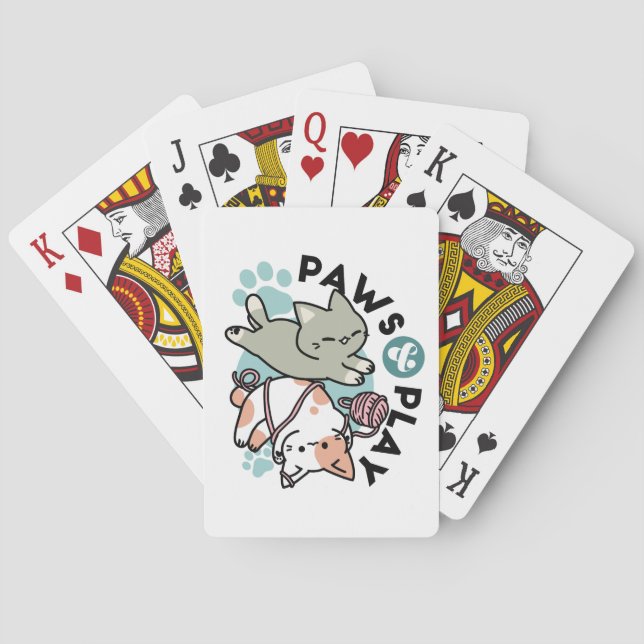 Paws and Play – Adorable Cat Illustration Casinokort (Baksidan)