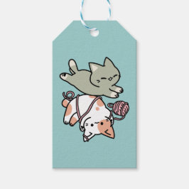 Paws and Play – Adorable Cat Illustration Presentetikett