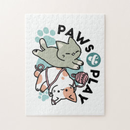 Paws and Play – Adorable Cat Illustration Pussel