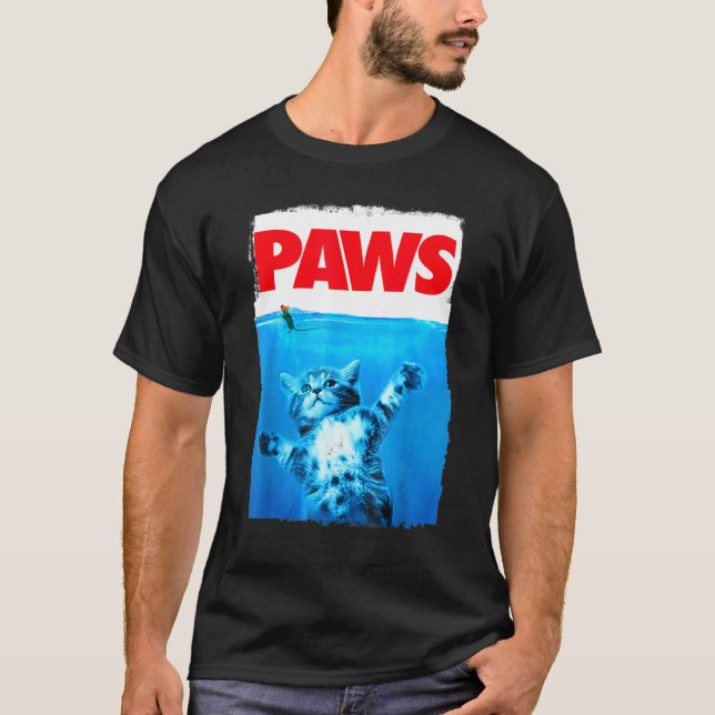 Paws Cat And Mouse Top Cute Cat Parody Top T Shirt (Framsida)