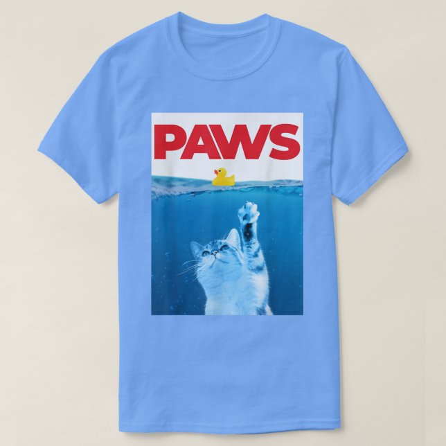 PAWS Cat And Yellow Rubber Duck Cute Kitten Funny  T Shirt (Design framsida)