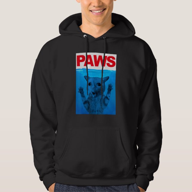 Paws Cat Meme Humor Kitty  Cats Dads Mom Hoodie (Framsida)