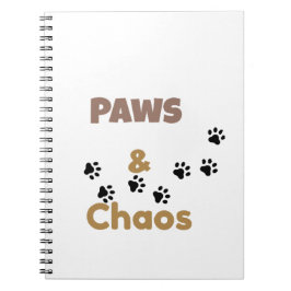 Paws & Chaos Sött Djur Älskare Anteckningsbok