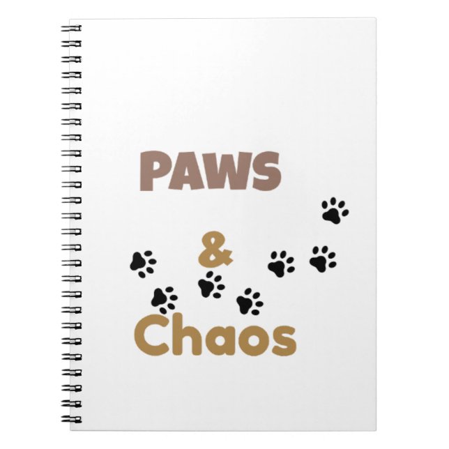Paws & Chaos Sött Djur Älskare Anteckningsbok (Framsidan)
