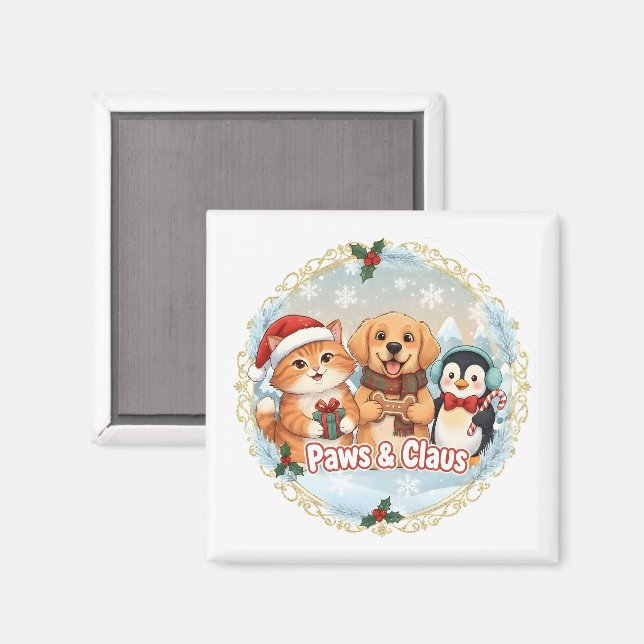 Paws & Claus Magnet (Front/Back)
