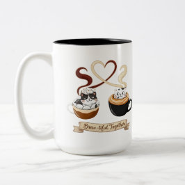 Paws, coffee, love. The purr-fect blend. 💖 Två-Tonad Mugg