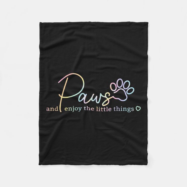 Paws Enjoy The Little Things Tie Dye Motivational  Fleecefilt (Framsidan)