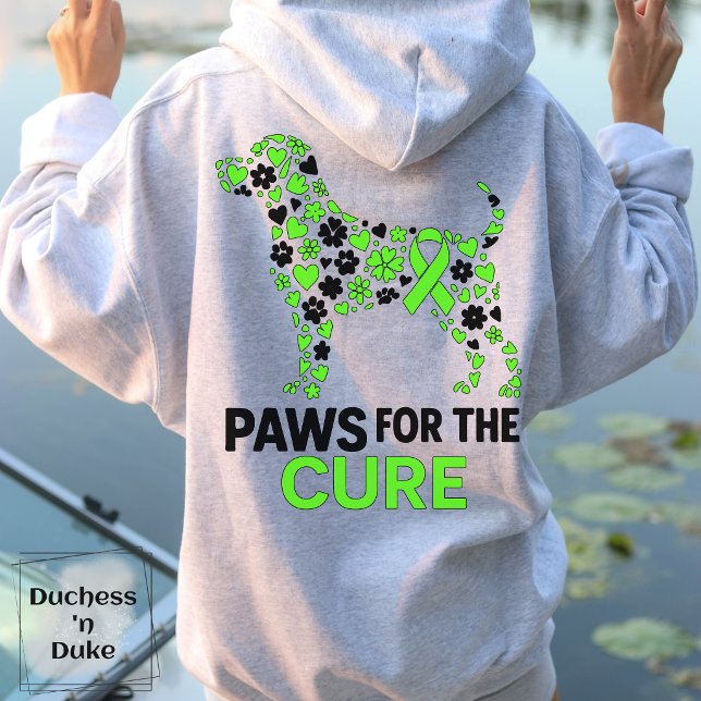Paws for a Cure Non Hodgkins lymfom medvetenhet T Shirt (Paws for the Cure Non Hodgkin's Lymphoma Awareness Blood Cancer Hoodie)