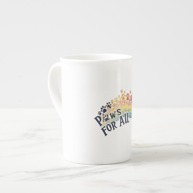 Paws for All – Rainbow Paw Print Unity  Benporslin Mugg (Framsida vänster)